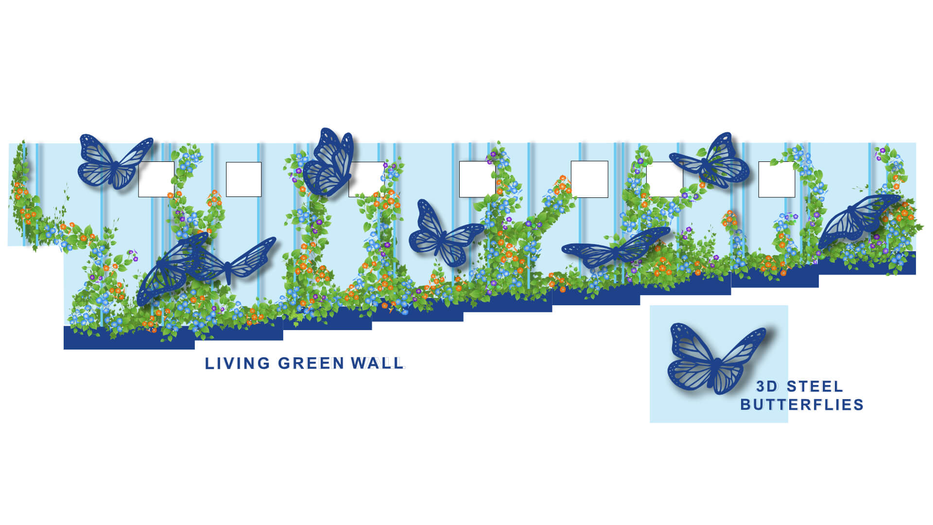 Blue Butterfly Green Wall Submission